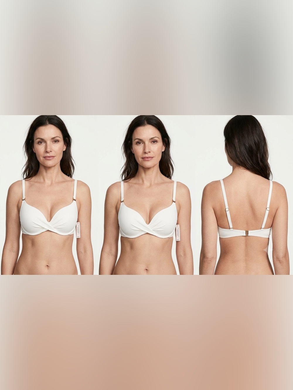 Victoria's Secret NWT Coconut White Essential Twist Push-Up Bikini Top 38C
